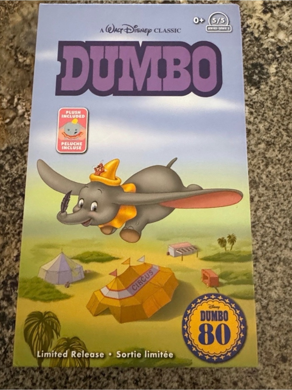 Disney store Dumbo VHS box plush limited release new